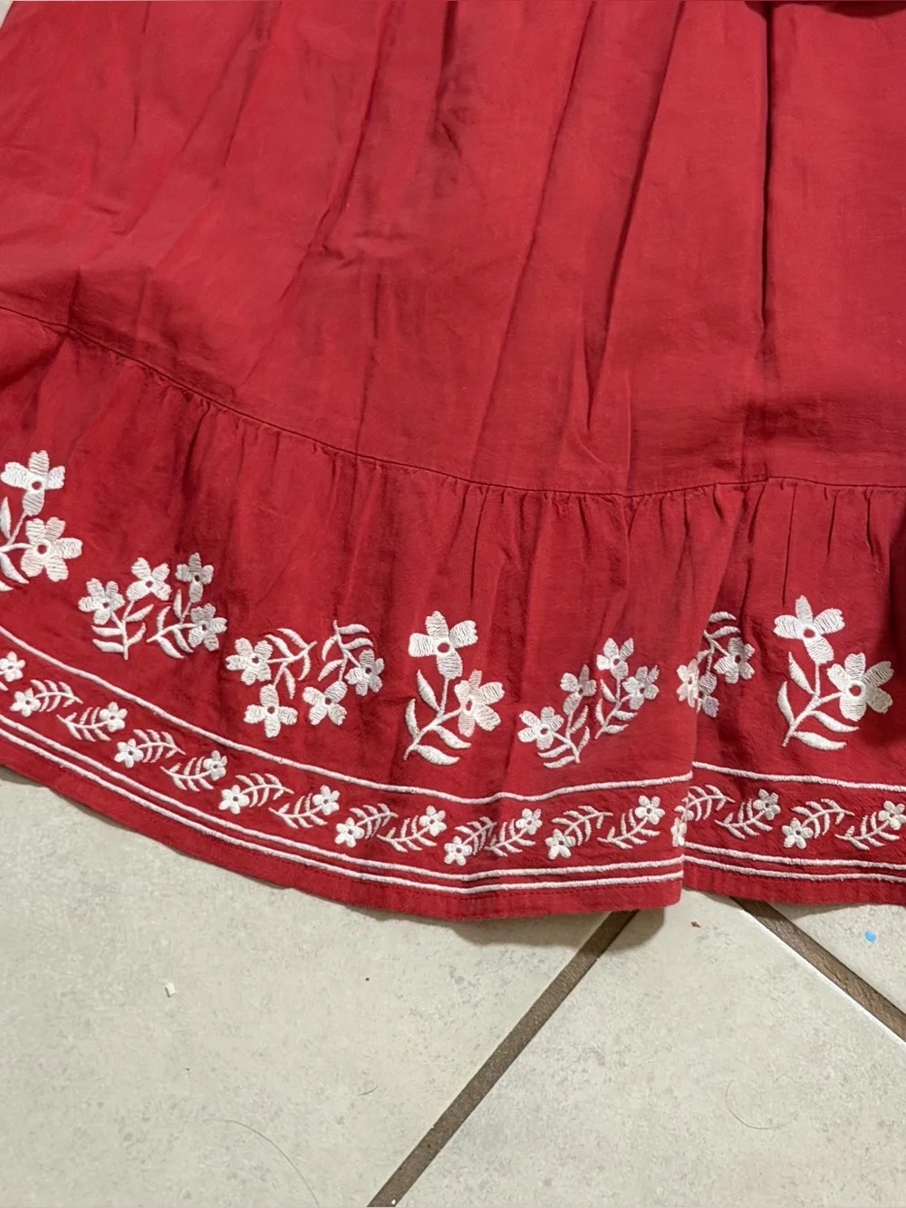 Old Navy Kids Girls Red Embroidered Sundress & Black Metallic Stripe Dress S(6/7